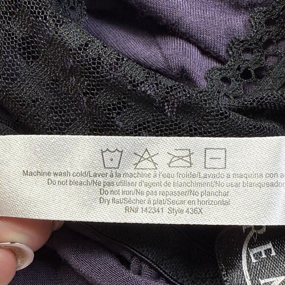 Adore Me Halter Babydoll Top Sleep Top 2X Purple Black Lace Dark Moody Romantic - Picture 10 of 10